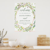 Modernes Botanisches Kupferschaubild Begrüßungszei Poster (Küche)