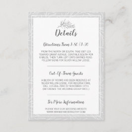 Modernes botanisches Leaf-Silber Details / Richtun Begleitkarte