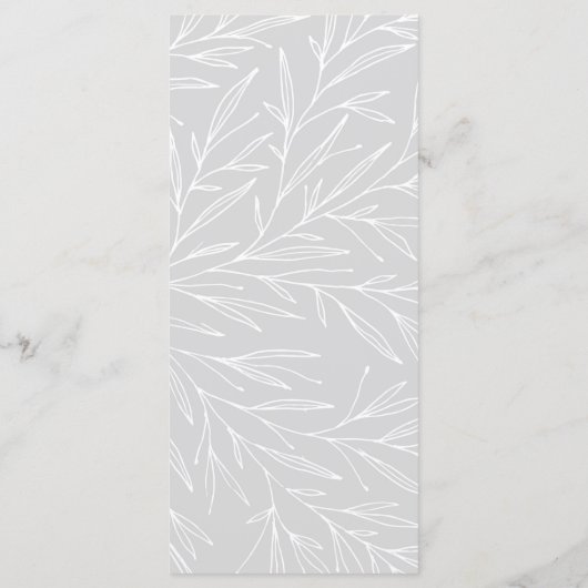 Modernes Botanisches Leaf-Silberhochzeitprogramm Programm (Rückseite)