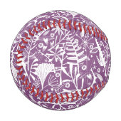 Modernes botanisches Lila Baseball (Vorderseite Links)