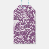 Modernes botanisches Lila Geschenkanhänger (Vorderseite)