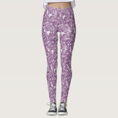 Modernes botanisches Lila Leggings (Vorderseite)