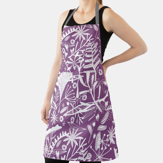 Modernes botanisches Lila Schürze (InSitu)