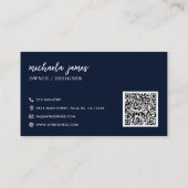 Modernes botanisches Logo Eleganter QR-Code für Sk Visitenkarte (Rückseite)