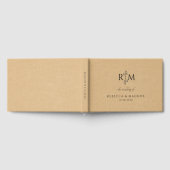 Modernes botanisches Monogramm Beige Hochzeit Gästebuch (Voll)
