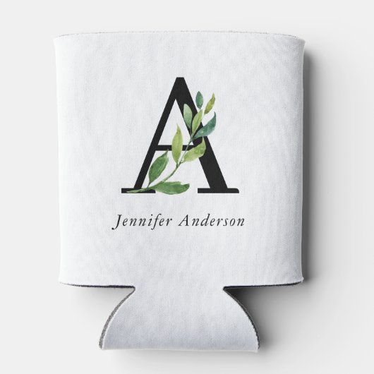 Modernes Botanisches Monogramm Dosenkühler (Rückseite)