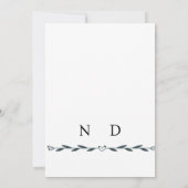 Modernes botanisches Monogramm mit einfacher Elega Einladung (Rückseite)