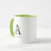 Modernes Botanisches Monogramm Tasse (Vorderseite Links)