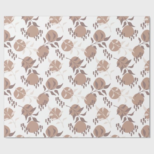Modernes botanisches neutrales Farbmuster Geschenkpapier (Flach)