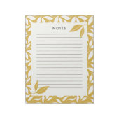 Modernes Botanisches Notizbuch mit Gold Notizblock (Rotiert)