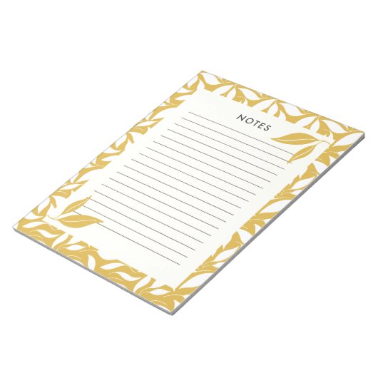 Modernes Botanisches Notizbuch mit Gold Notizblock (angewinkelt)