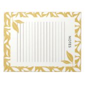 Modernes Botanisches Notizbuch mit Gold Notizblock (Vorderseite)