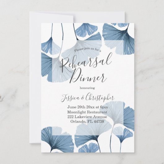 Modernes botanisches Probe-Dinner Einladung (Vorderseite)