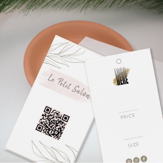 Modernes botanisches QR-Logo-Bekleidungspreis