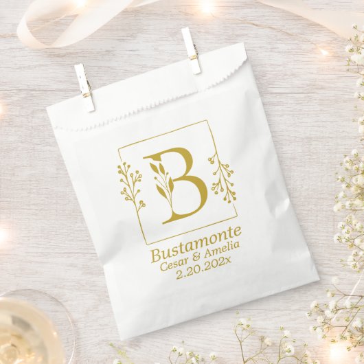 Modernes botanisches Schreiben B Personalisiert Geschenktütchen (Ausgeschnitten)