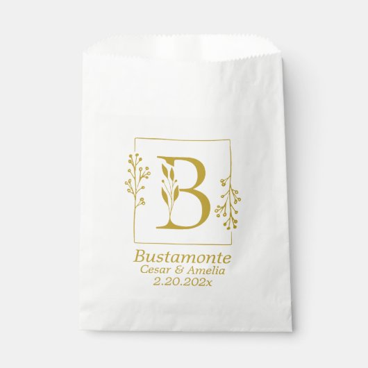 Modernes botanisches Schreiben B Personalisiert Geschenktütchen (Vorderseite)