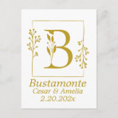 Modernes botanisches Schreiben B Personalisiert Postkarte (Vorderseite)