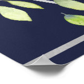 Modernes botanisches Silber-Look Begrüßungszeichen Poster (Ecke)