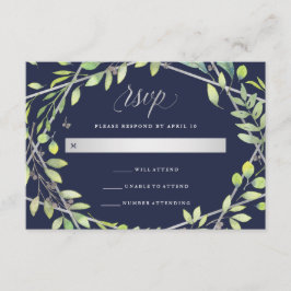 Modernes botanisches | Silver Look Wedding RSVP