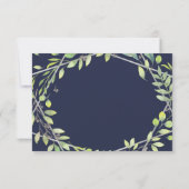 Modernes botanisches | Silver Look Wedding RSVP Karte (Rückseite)