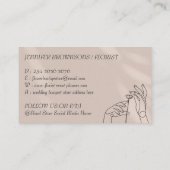 Modernes botanisches System: Elfenbeinbeige Hände Visitenkarte (Rückseite)