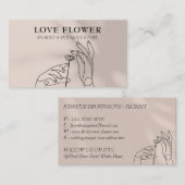 Modernes botanisches System: Elfenbeinbeige Hände  Visitenkarte (Vorne/Hinten)