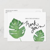 Modernes botanisches tropisches Palmenblatt Vielen Postkarte (Vorne/Hinten)