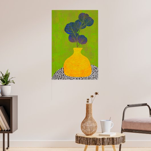 Modernes botanisches Vase-Stillleben Poster (Wohnzimmer 3)