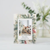 Modernes botanisches Weihnachtsgebäck in Wasserfar Feiertagspostkarte (Stehend Vorderseite)