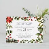 Modernes botanisches Weihnachtsgebäck Silver Folieneinladung (Stehend vorne)