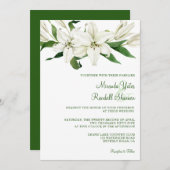 Modernes botanisches | White Lily Wedding Einladung (Vorne/Hinten)