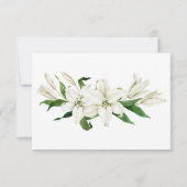 Modernes botanisches | White Lily Wedding RSVP Karte (Rückseite)