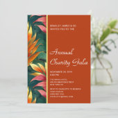 Modernes botanisches Wohltätigkeit Gala Party Einladung (Stehend Vorderseite)