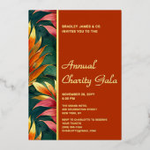 Modernes botanisches Wohltätigkeit Gala Party Folieneinladung (Vorderseite)