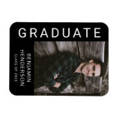 Modernes Boy Abschluss Foto Magnet (Horizontal)