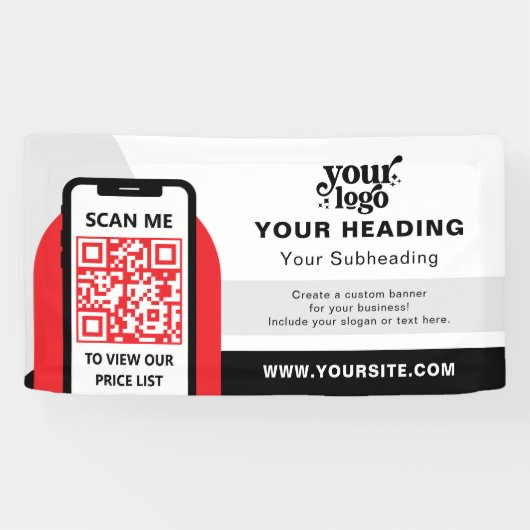 Modernes Branding - Beruflicher QR-Code Banner (Horizontal)
