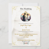 Modernes BrauchtumIizable Hochzeit Einladung mit F (Vorderseite)