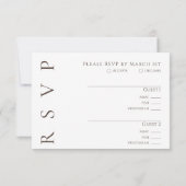 Modernes Braun für Hochzeiten RSVP Karte (Rückseite)