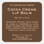 Modernes Braun mit einem hellbraunen Tupfer-Etiket Quadratischer Aufkleber (Vorderseite)