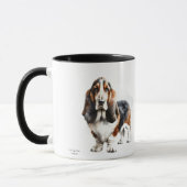 Modernes Braun/Schwarzes Basset-Hund personalisier Tasse (Links)