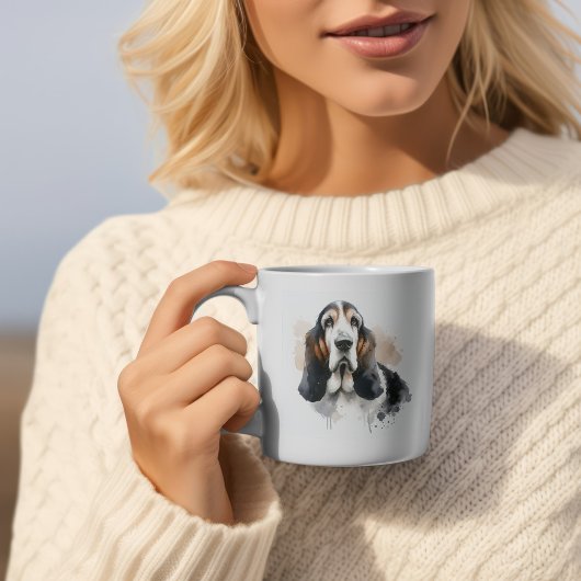 Modernes Braun/Schwarzes Basset-Hund personalisier Tasse