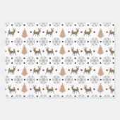 Modernes Braun- und Weißwinterdesign Geschenkpapier Set (Vorderseite)