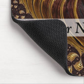 Modernes braunes Fraktal Mousepad (Ecke)