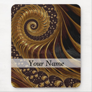 Modernes braunes Fraktal Mousepad
