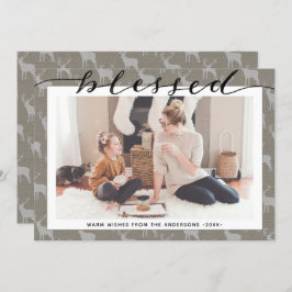 Modernes, braunes, graues Drehbuch Minimalistisch Feiertagskarte