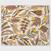 Modernes braunes Herbstlaub-Illustrationsmuster Geschenkpapier (Flach)