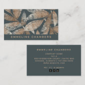 Modernes braunes Holzkohlemuster, graues Leaf-Must Visitenkarte (Vorne/Hinten)