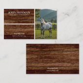 Modernes braunes Rustikales Foto Equine Visitenkarte (Vorne/Hinten)