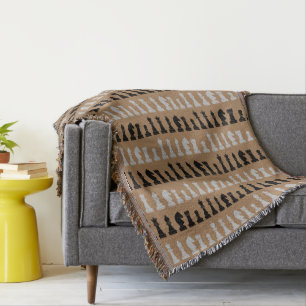 Modernes braunes Schachspiel-Muster Decke