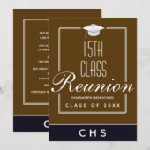Modernes, braunes Schwarz 15. Klasse Wiedersehen Einladung (Vorne/Hinten)